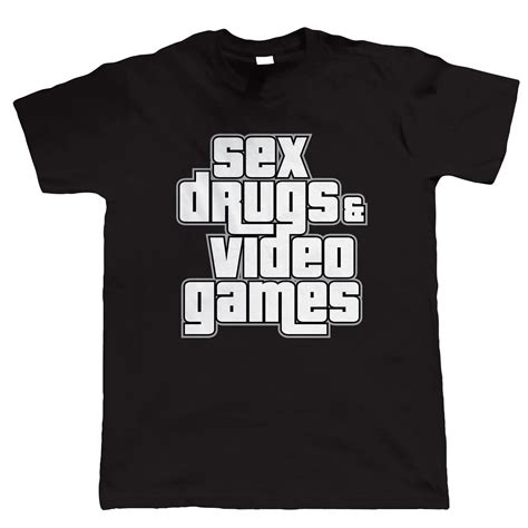 Sex Drugs And Video Games Funny Mens Gamer T Shirt Men Funny Tee Shirts Short Sleeve Sleeve Men