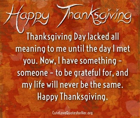 Thanksgiving Love Quotes For Her Thank You Sayings