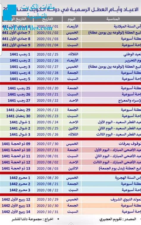 إجازات رسميه لجميع المواطنين في شهر رمضان 2021. العطل