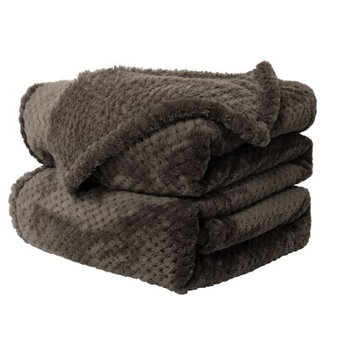 Firstlight small knit plaid flannel fleece Blanket 2 ...