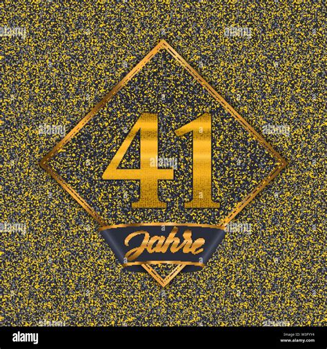 German Golden Number Forty One Years 41 Years Celebration Design