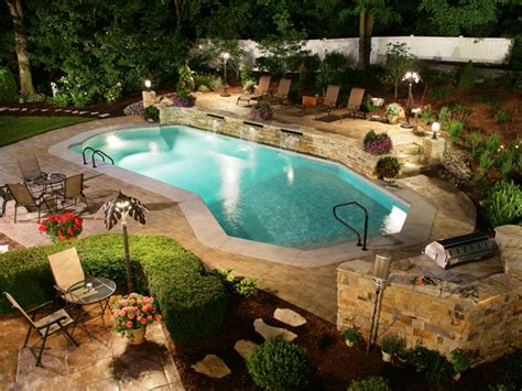 15'x30' inground pool with 7'x7' flush spa, sunshelf and automatic cover. In-Ground swimming pools Fayetteville NC : Hallmark Spas ...