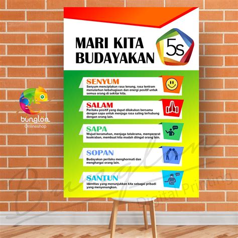 Poster Budayakan 5S , Poster Anak SD | Lazada Indonesia