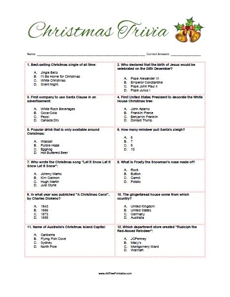 Hosting a quiz night or pub quiz is a great way to pit friends against each other. Christmas Movie Picture Quiz With Answers Printable ...