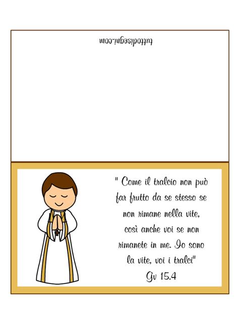 Biglietto auguri Prima Comunione gratis - TuttoDisegni.com