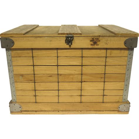 Vintage Industrial Wooden Crate Box Trunk by A. Backus & Sons c 1900 ...