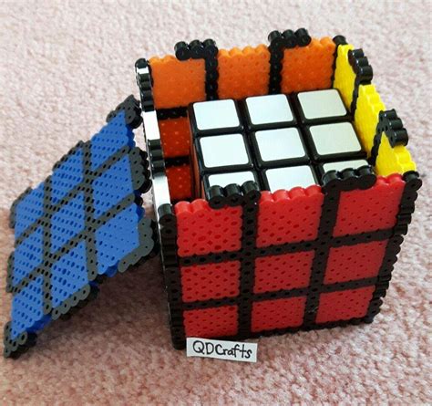 Rubik S Cube Made With Perler Beads Perler Bead Patte
