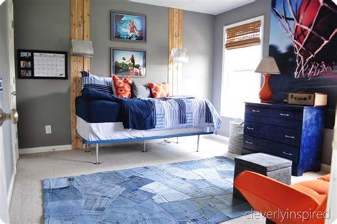 A grey and yellow boy's room. Boys gray and orange bedroom - Reveal (decorating boys room)