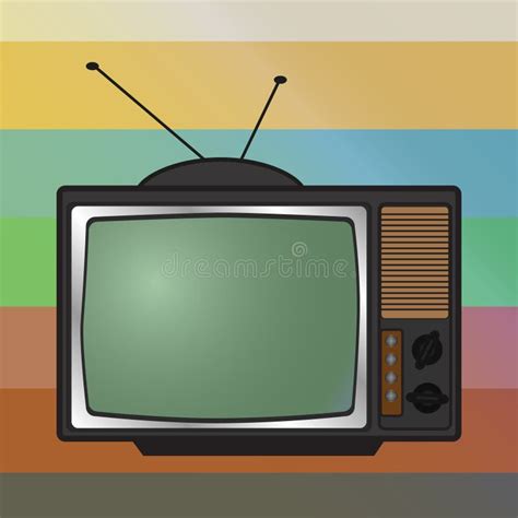 Illustration Of Retro Tv Vintage Icon For Screen Wallpaper Design
