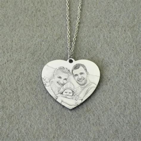 Custom Picture Necklacepersonalized Photo Necklaceengraved Photo