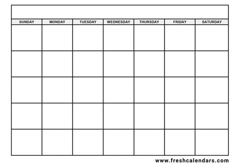 Free Printable Blank Calendar With Lines
