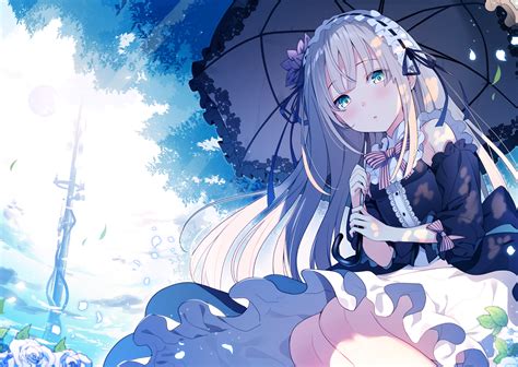 Wallpaper Anime Girls Umbrella Long Hair 1530x1087 Richs