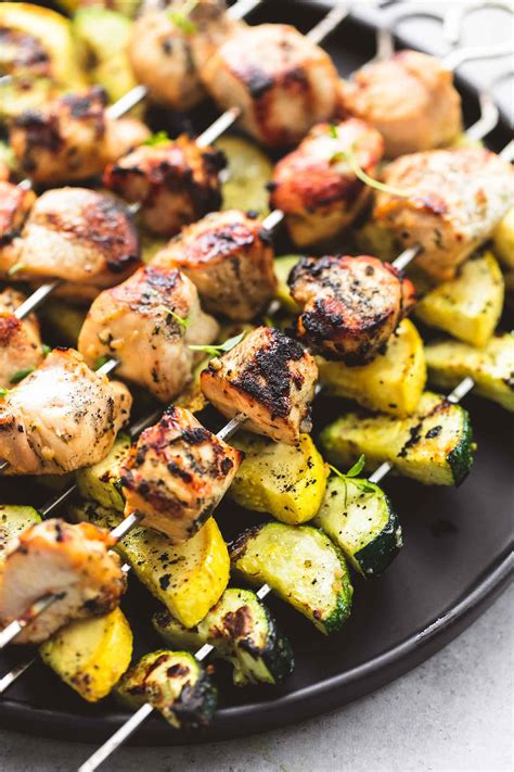 Cover and refrigerate for 2 hours. Zesty Herb Chicken and Veggie Skewers | lecremedelacrumb ...