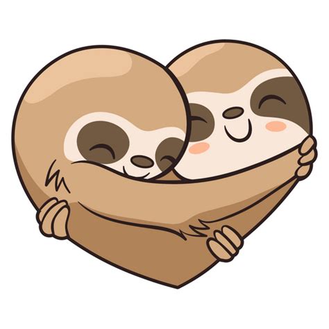 Cute Sloths Love Heart Sticker Sticker Mania