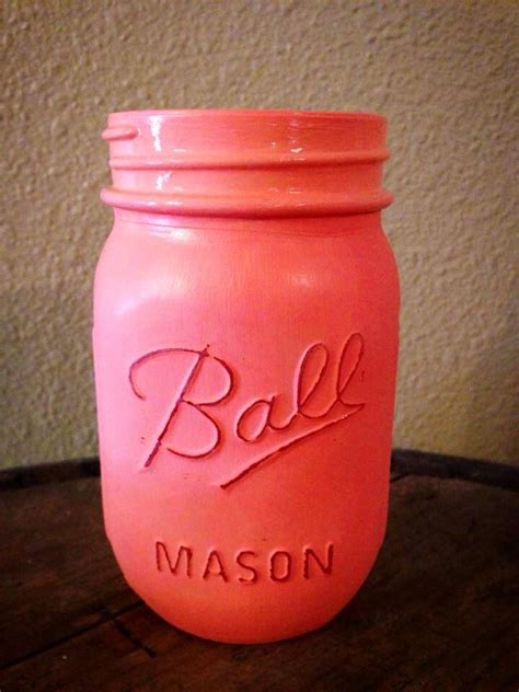 Pretty In Pink Hand Painted Mason Jar Painted Mason Jars Mason Jar Mug