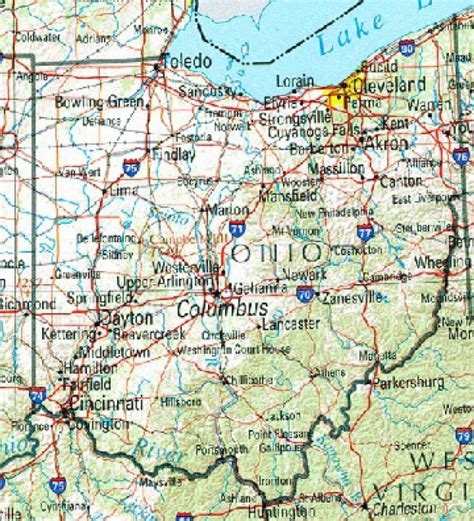 State Of Ohio Map With Cities Map