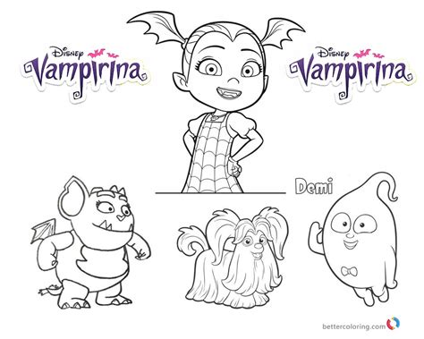 Vampirina Coloring Pages Vampirina And Cute Characters Free Printable