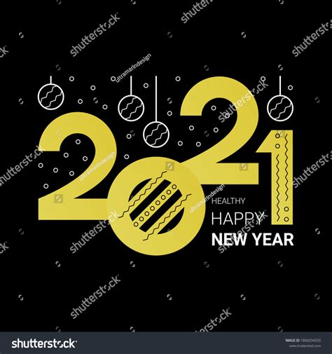 Happy New Year 2021 Design Template Stock Vector Royalty Free