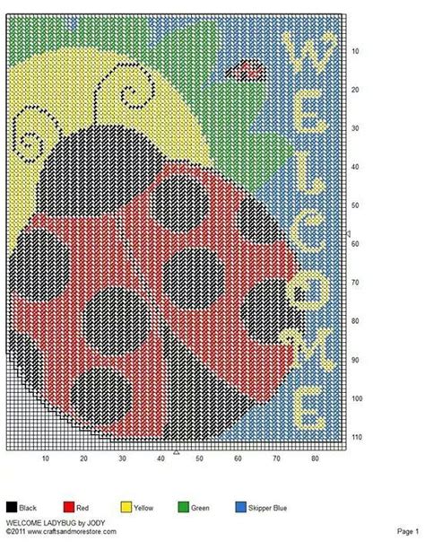 Ladybug Welcome Plastic Canvas Patterns Plastic Canvas Crafts