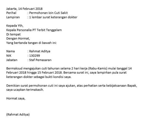 Contoh surat cuti sakit kerja. 25+ Contoh Surat Permohonan Cuti Super Lengkap - Contoh Surat