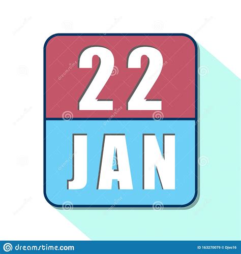 January 22nd Day 22 Of Monthsimple Calendar Icon On White Background