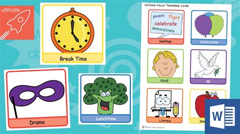 Teachers Pet Editable Visual Timetable Cards