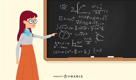 Redhead School Teacher Illustration Vector Download