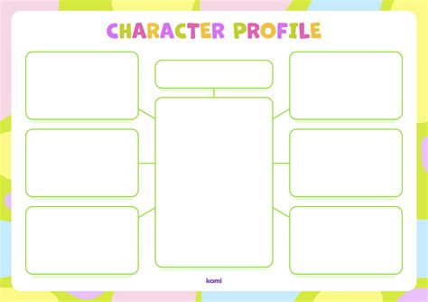 Character Profile Colorful Blank For Teachers Perfect For Grades 4th