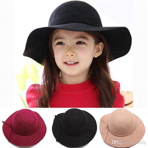 Baby Girls Bowknot Casual Wide Brim Hats Cute Kids Girl Solid Color