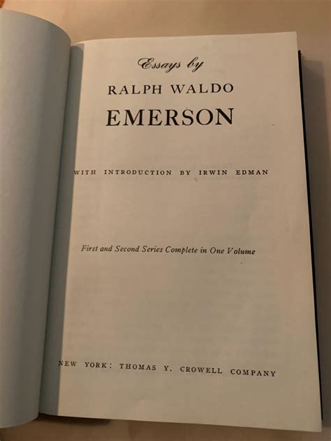 Emersons Essays By Emerson Ralph Waldo Fine Hardcover 1951 1st Edition Allens Rare Books