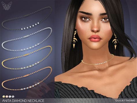 Sims 4 — Anita Diamond Necklace By Feyona — A Delicate Necklace With