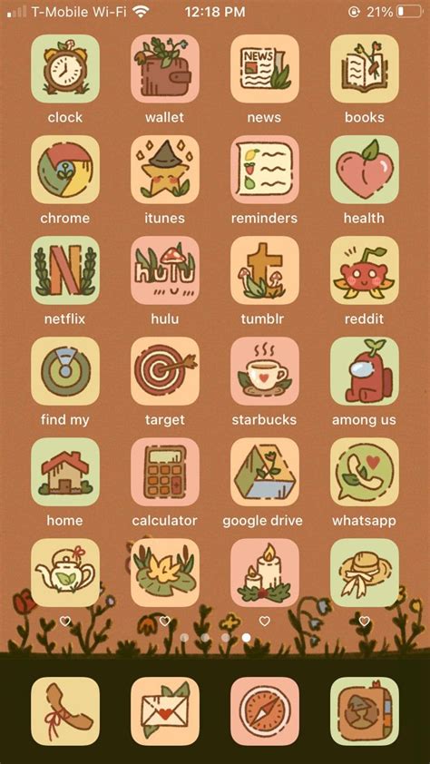 ORIGINAL Cottagecore / Fall Aesthetic iPhone iOS 14 App Icons | アプリの壁紙