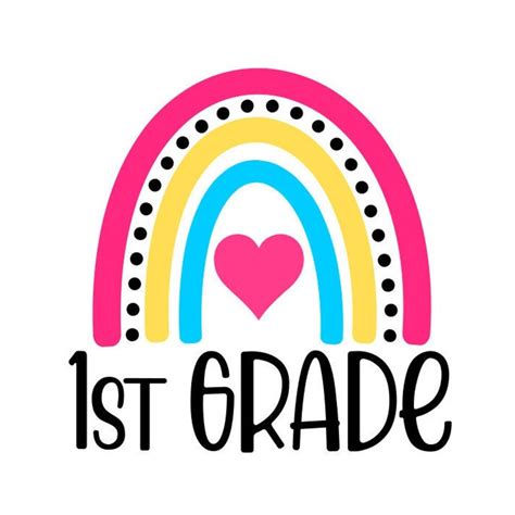 First Grade Rainbow Svg 1st Grade Svg School Rainbow Shirt Etsy