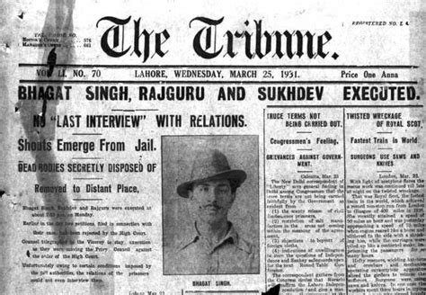 Bhagat singh, sukhdev and rajguru. From The Tribune archives: 'Bhagat Singh, Rajguru and ...