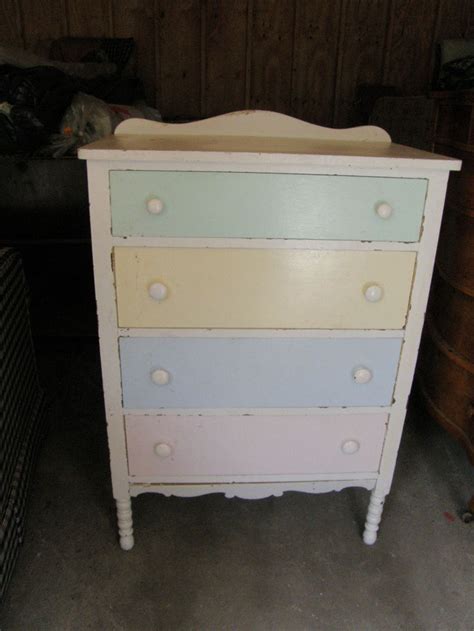Antique Shabby Chic Dresser Chippy Original Paint Vintage Cottage White
