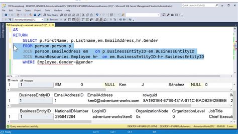 43 User Defined Table Valued Functions Microsoft Sql Server Youtube