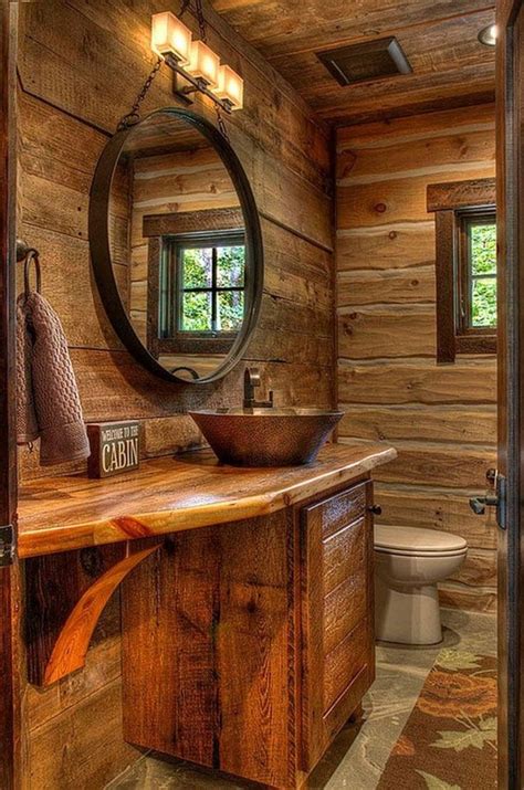 44 The Best Rustic Small Bathroom Ideas With Wooden Decor - Trendehouse