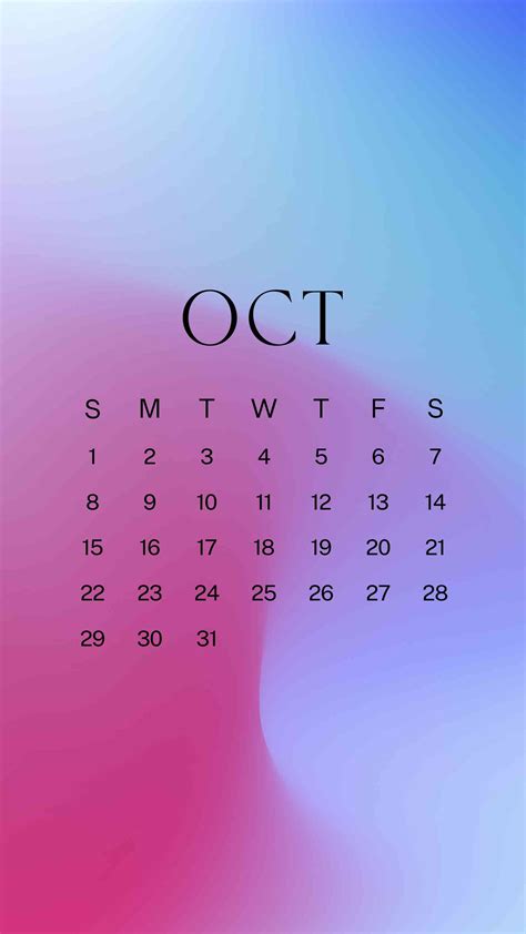 Gradient October 2023 Calendar