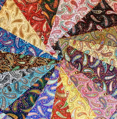102 Paisley Party Pattern Pre Cut Charm Pack 5 X 5 Inches