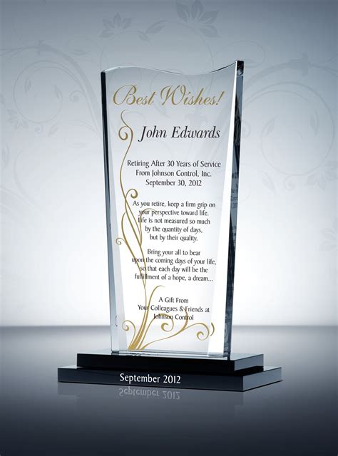 Please use the following to spread the word Wave Shaped Employee Retirement Award Plaque | Retirement ...
