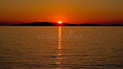 Sunset Over An Island In The Adriatic Sea Stock Photo Image Of Island