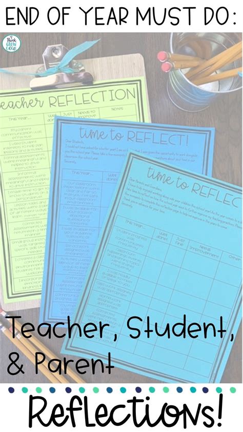End Of Year Must Do Teacher Student And Parent Reflections Think