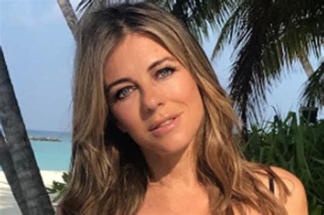 Liz Hurley Instagram Ageless Beauty Flashes Cleavage As Dress Spills Open Daily Star