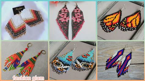 Fringe Beaded Earringsnative American Woven Seeds Beads Hoop Earrings Youtube