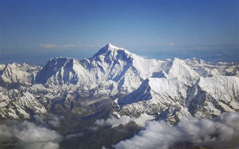 Landscape Mount Everest Mountains Snowy Mountain Himalayas Aerial View
