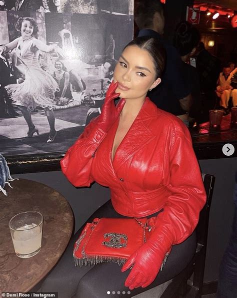 demi rose showcases her ample assets in a red leather top for a slew of sizzling snaps duk news