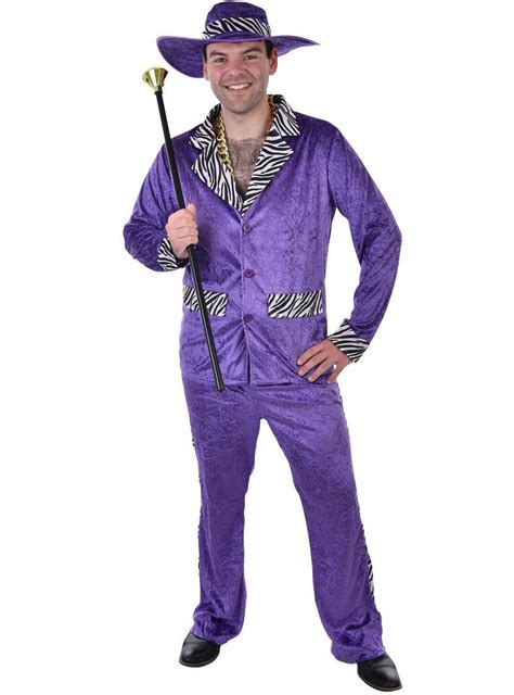 Mens Purple Velvet Pimp Costume