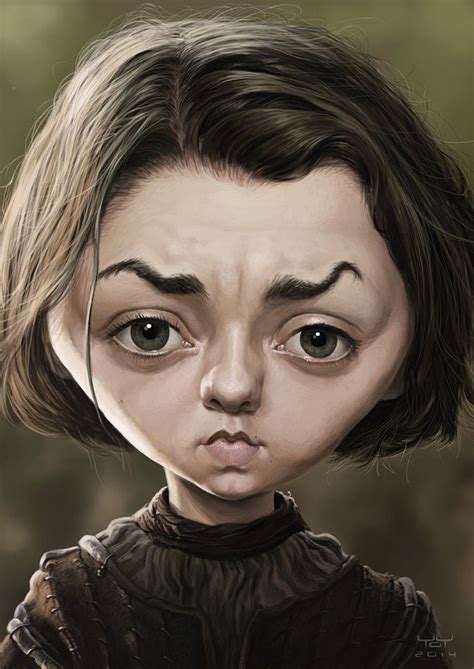 Maisie Williams As Arya Stark Caricature Sketch