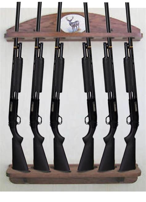 Gun Rack 6 Gun Wall Display Solid Oak Oak Personalized