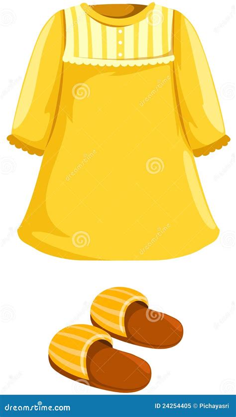 Pajamas With Slipper Stock Vector Illustration Of Casual 24254405